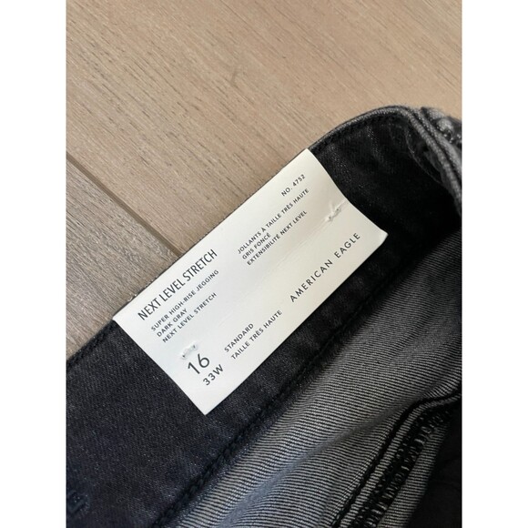 American Eagle Jeans 16 Gray Super High Rise Jegging Next Level Stretch NEW Gray - Picture 4 of 8